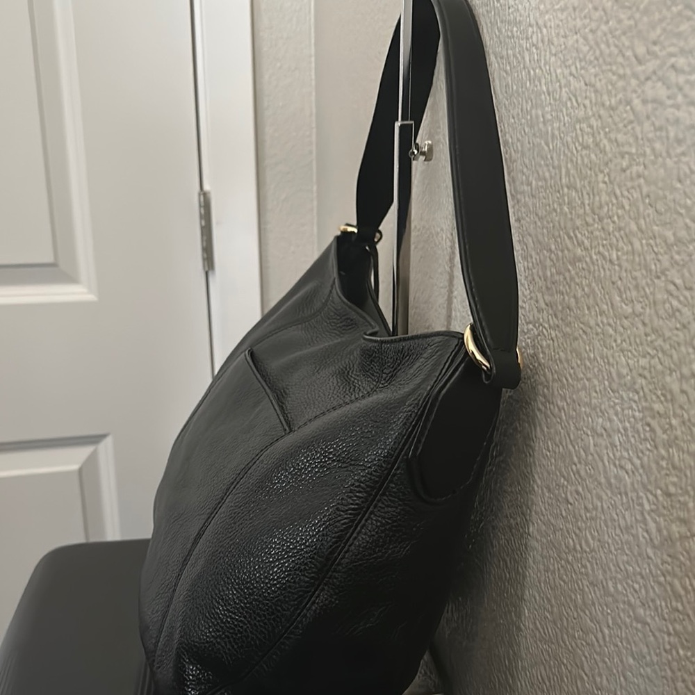 MICHAEL KORS BROOKE LARGE HOBO SHLDR LEATHER BLACK COLOR AND - Picture 4 of 16